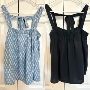 2 Old Navy Medium Women’s Flowy Summer Tank Tops Bow Back Good Condition